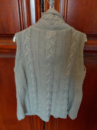 Gilet in maglia verde con bottone