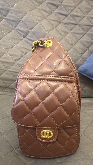 Borsa Chanel Pelle Marrone Dettagli Oro