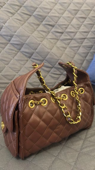 Borsa Chanel Pelle Marrone Dettagli Oro