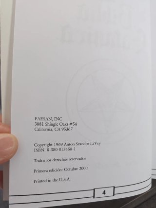 La Biblia Satánica. Primera Edición. Anton Szandor