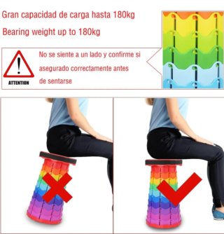Taburete Plegable Portátil Multicolor