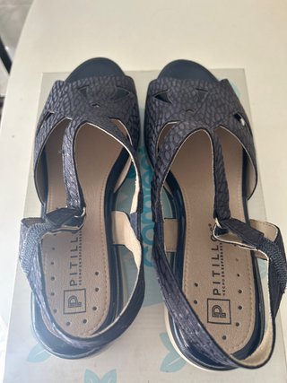 Sandalias Pitillos Mujer Azul Marino