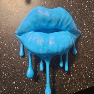 Pop Art Bocca Drip Ceramica Blu/Rosa