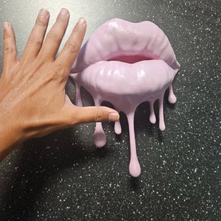 Pop Art Bocca Drip Ceramica Blu/Rosa