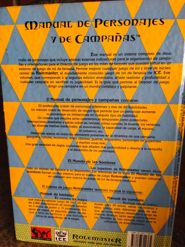 Lote 3 Manuales Básicos Rolemaster