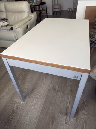 Mesa comedor o terraza extensible madera y metal