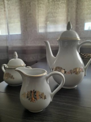 Juego de café Santa Clara porcelana, 4 tazas, 4 p