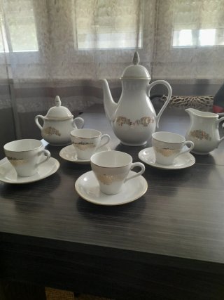 Juego de café Santa Clara porcelana, 4 tazas, 4 p