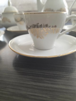 Juego de café Santa Clara porcelana, 4 tazas, 4 p