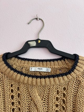 Jersey punto calado marrón mujer Talla M