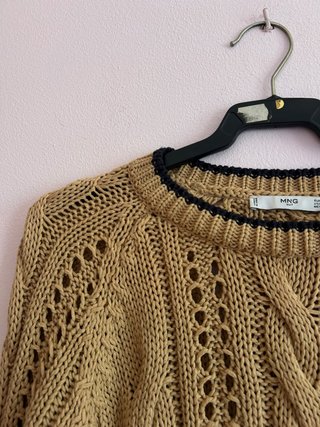 Jersey punto calado marrón mujer Talla M