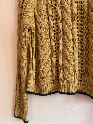 Jersey punto calado marrón mujer Talla M