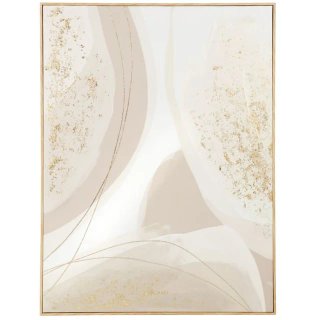 Lienzo Decorativo Rosa y Dorado