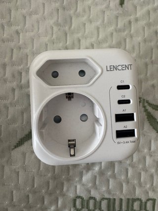 Adaptador Lencent Eu a UK con USB
