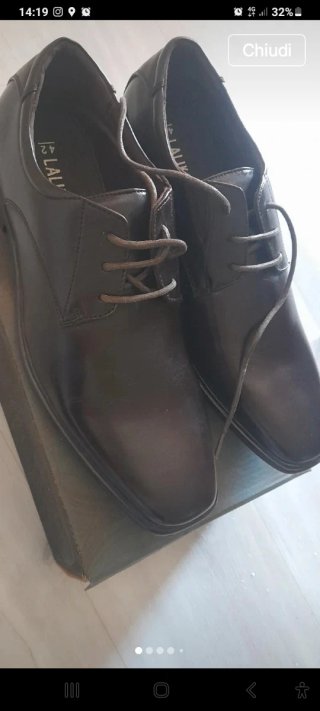 Scarpe Inglesi Pelle Liscio Lacci N42