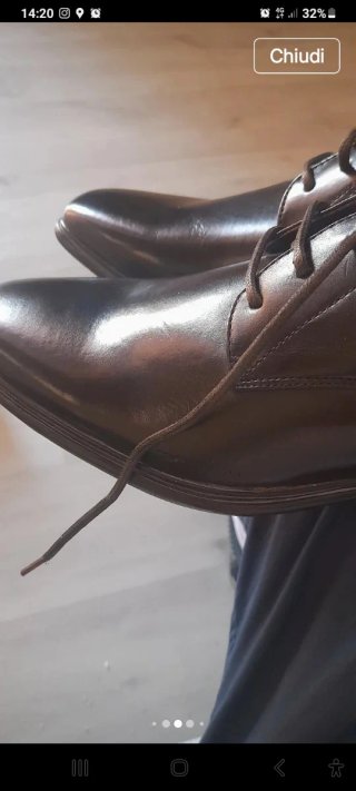 Scarpe Inglesi Pelle Liscio Lacci N42