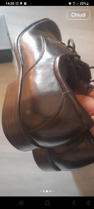 Scarpe Inglesi Pelle Liscio Lacci N42