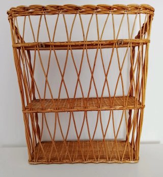 Estantería/repisa  de mimbre y madera Vintage