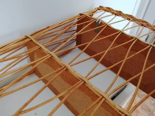 Estantería/repisa  de mimbre y madera Vintage