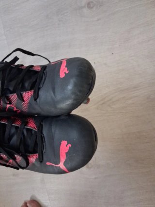 Zapatillas Puma Fútbol Tacos Negras Rosas