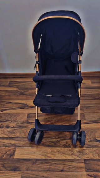 Silla de paseo Asalvo negra y dorada