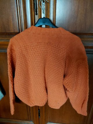 Maglione lana arancione a trecce vintage