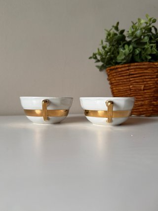 Pareja Tazas Café Jäger Filo Dorado