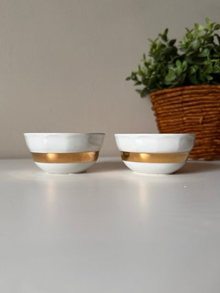 Pareja Tazas Café Jäger Filo Dorado
