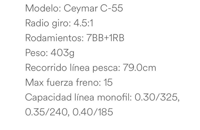 Carrete Okuma Caymus C-55.