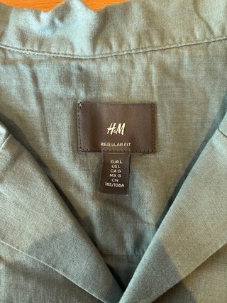 Camisa H&M Verde Menta Manga Corta Talla L