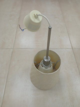 Lámpara de techo colgante beige y plata