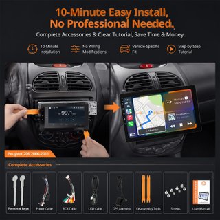 Pantalla Carplay/Android Auto Peugeot