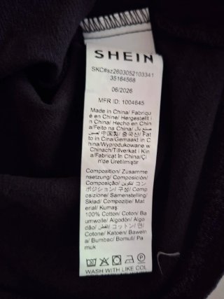 Blusa Shein Negra Talla XL