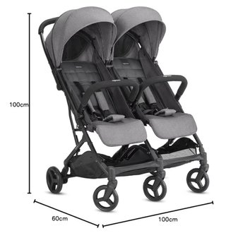 Passeggino doppio Inglesina grigio