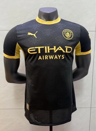Camiseta Fútbol Puma Manchester City Negra Dorada