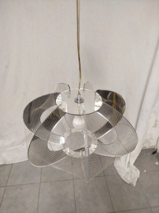 Lampadario sospensione anni '60 metallo