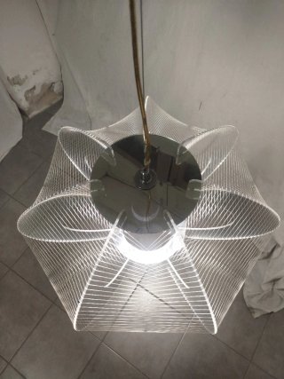Lampadario sospensione anni '60 metallo