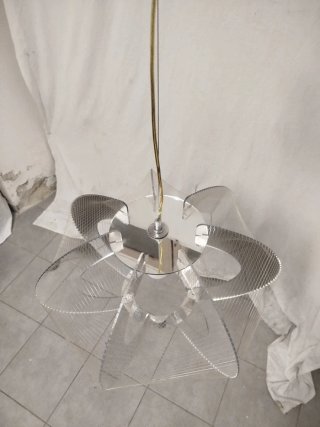 Lampadario sospensione anni '60 metallo