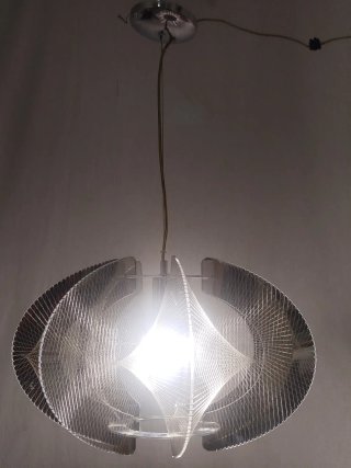 Lampadario sospensione anni '60 metallo