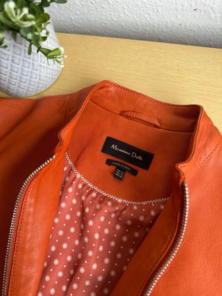 Chaqueta Piel Massimo Dutti Naranja XS