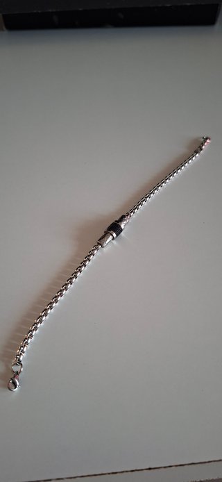 Bracciale Uomo Acciaio e Gomma Nera 21cm