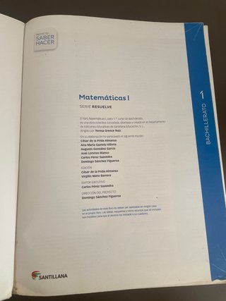 Matemáticas I Serie Resuelve 1 Bachillerato