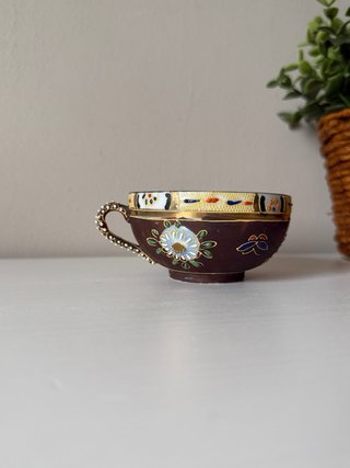 Taza y Plato Porcelana Cáscara de Huevo