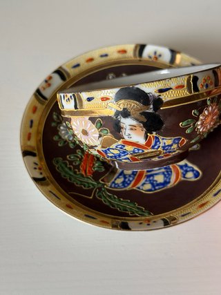Taza y Plato Porcelana Cáscara de Huevo