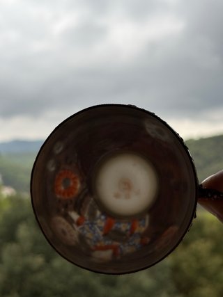 Taza y Plato Porcelana Cáscara de Huevo