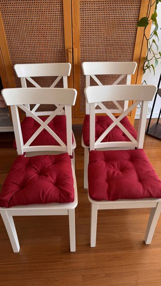 4 Cadeiras IKEA Madeira Brancas