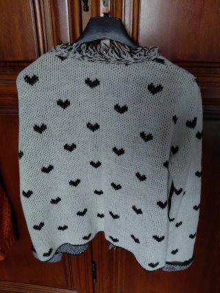 Giacca lana grigia cuori Made in Italy