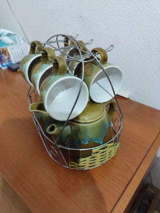 Juego 6 tazas café con soporte