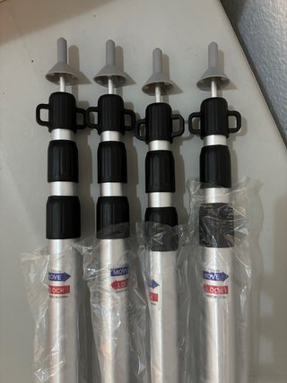 4 pali telescopici in alluminio per tende