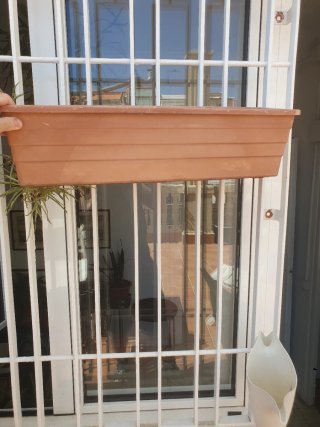 Jardinera Rectangular Madera y Terracota